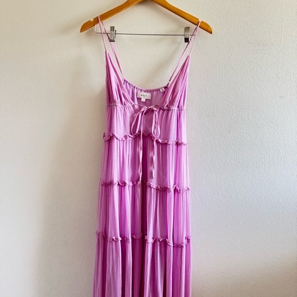 A.L.C. Gemma Purple Tiered Silk Maxi Dress size 4 - Picture 9 of 13